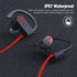 Red Bluetooth Headphones - Wireless Earbuds with Mic, 16H Playtime, IPX7 Waterproof, Stereo Sound for Sports & Workouts.