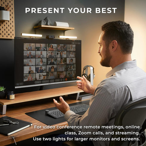 HumanCentric Setup, Video Conference Lighting, Add-On Only Light for Streaming and Video Conferencing, Add-On Only Kit