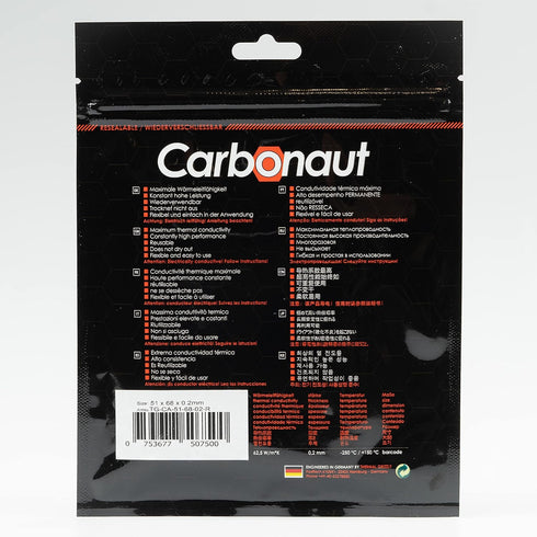 Thermal Grizzly Carbonaut (51x68x0.2mm) for AMD Threadripper CPUs, Reusable Carbon Thermal Pad for Maximum Conductivity