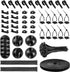Cable Management Organizer Kit, 2 Cable Sleeve Split with 41 Self Adhesive Cable Clips, 100 Fastening Cable Ties