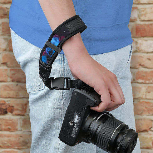 USA GEAR Neoprene Camera Wrist Strap with Comfortable Support and Quick Release Buckles for Mirrorless Cameras