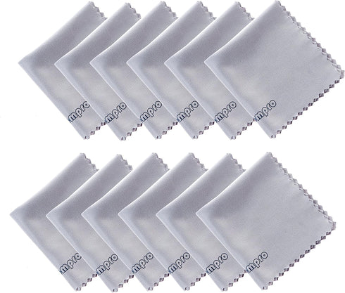 Wisdompro 12-Pack Microfiber Cleaning Cloth, 6 x 6 Inches for Camera, Glass, Cell Phone, and More