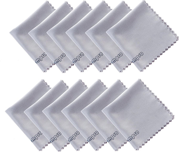 Wisdompro 12-Pack Microfiber Cleaning Cloth, 6 x 6 Inches for Camera, Glass, Cell Phone, and More
