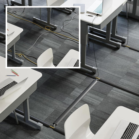 D-Line 6ft 0.63" 0.31" Floor Cord Cover, Cable Protector, Hide Extension Cords, Protect Cords, Prevent Cable Trips