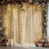 10FT 8FT (2 5x8FT) Tulle Backdrop Curtain with Lights String X Champagne Sheer Tulle Backdrop Curtains for Wedding