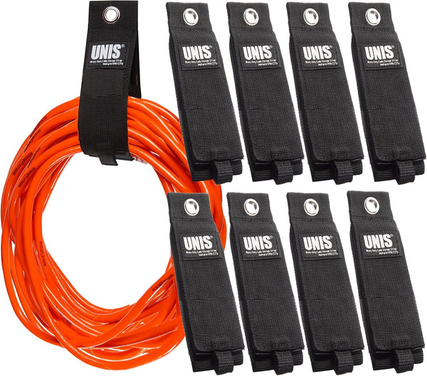 UNIS 8 Pack Heavy Duty Large 13-inch Extension Cord Storage Extendable Cable Ties