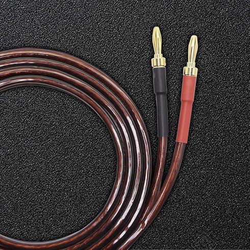 XMSJSIY HIFI OFC Speaker Wire with Spade to Banana Plug Jumper Cable, 4 Banana to 4 Y-shaped Fork Plug (2M)