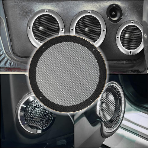 X AUTOHAUX 8 Inch Car Metal Audio Speaker Grill Cover Mesh Woofer Horn Guard Decorative Circle Grille Protector with