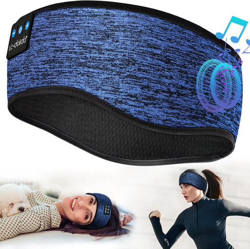LC-dolida Bluetooth Sleep Headphones Headband, Wireless Earphones Built-in Speakers for Side Sleepers, Gifts for Men