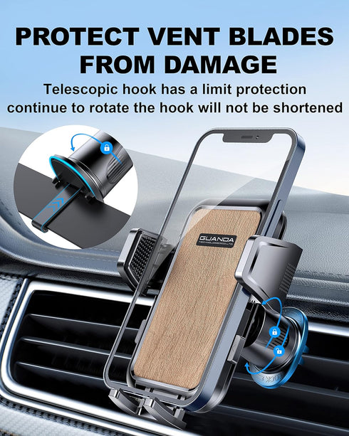 Car Phone Holder Mount, Hands Free Phone Holder for Car, Rotatable and Retractable for iPhone 15 14 13 Pro Max