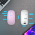 Wireless Bluetooth Mouse, LED Rechargeable Laptop Mouse, Portable Dual Mode Connection (BT5.2 and USB 2.4G), Slim (Pink)