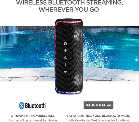 ION Audio Slam Jam-IPX7 Waterproof Bluetooth Speaker with Microphone, Rechargeable Battery, Aux Input