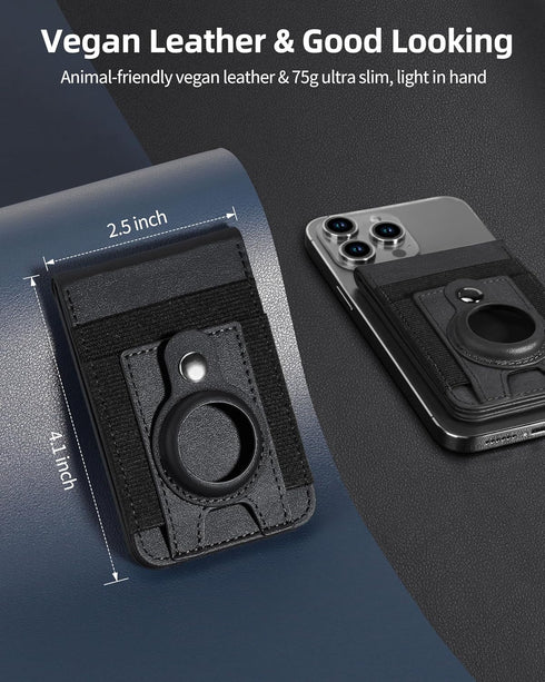 For Magsafe Wallet Stand with Airtag Holder, Strongest Magnetic Wallet for iPhone 15/14/13/12 Series, RFID Blocking,