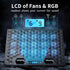 KeiBn Laptop Cooling Pad, Gaming Fan with 15 Quiet Fans, RGB Cooler for 10-17.3 Inch Laptops, 4 Height Stands