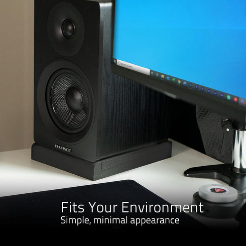 Fluance High Density Acoustic Foam Isolation Pads for Bookshelf Speakers, 8.5" x 6.35", Vibration Damping - Pair