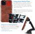 Dockem Wallet Case for iPhone 11 Pro Max, Built-in Metal Plate for Magnetic Mounting, Brown Synthetic Leather