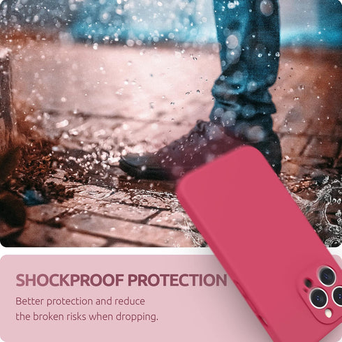 SURPHY Liquid Silicone Phone Case for iPhone 13 Pro with Screen Protector, Soft Microfiber Lining, 6.1 inch, Hibiscus