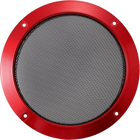 X AUTOHAUX 6.5 Inch Car Metal Audio Speaker Grill Cover Mesh Woofer Horn Guard Decorative Circle Grille Protector Red