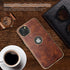 LOHASIC Vintage Leather Case for iPhone 13, Slim Luxury PU Soft Flexible Bumper, Shockproof Cover