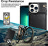 iPhone 13 Pro Max Leather Wallet Case, 6.7-Inch Zipper Shockproof Card Holder & Anti-Theft Lanyard, Crossbody Bag Black