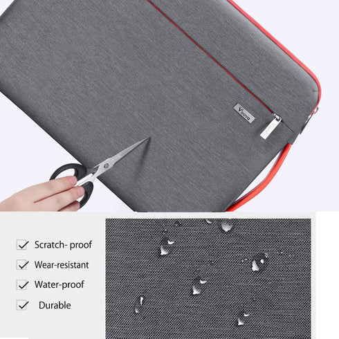 Voova Laptop Sleeve Case 13-13.6 Inch, Waterproof Slim Computer Bag Cover for MacBook Air/Pro, Grey