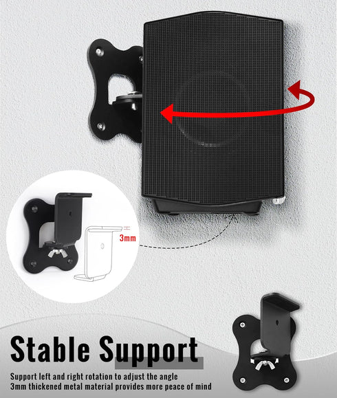 Speaker Wall Mounts for Q930B Q930C Q990B Q990C SX, 3mm Thickened Brackets, 4.33 x 3.54 in
