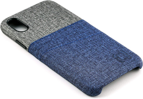 Dockem Wallet Case for iPhone X/XS (5.8"), Built-in Metal Plate for Magnetic Mounting, 2 Credit Card Holder Slots, Blue