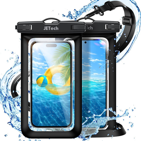 JETech Waterproof Phone Pouch, IPX8 Case for iPhone 15 14 13 12 Pro Max Plus, Samsung Galaxy up to 7.2 Inch