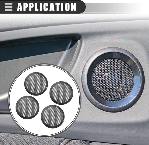 Motoforti Car Audio Speaker Cover, Mesh Subwoofer Grill Horn Guard Protector, 6 Inch, Plastic, Black, 4pcs