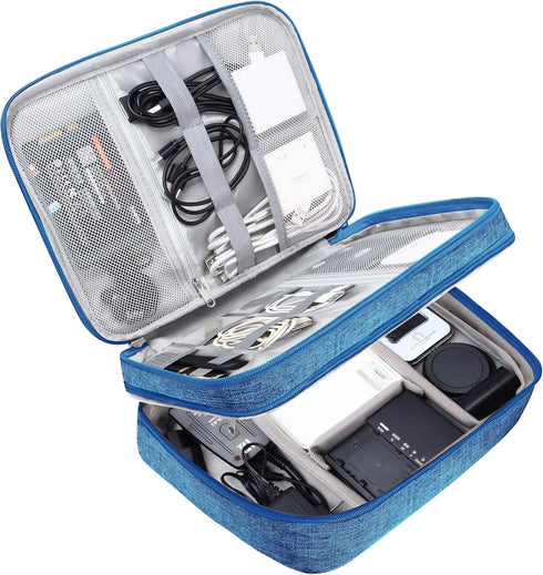 SELLYFELLY Electronic Bag Travel Cable Accessories Bag Waterproof Double Layer Electronics Organizer