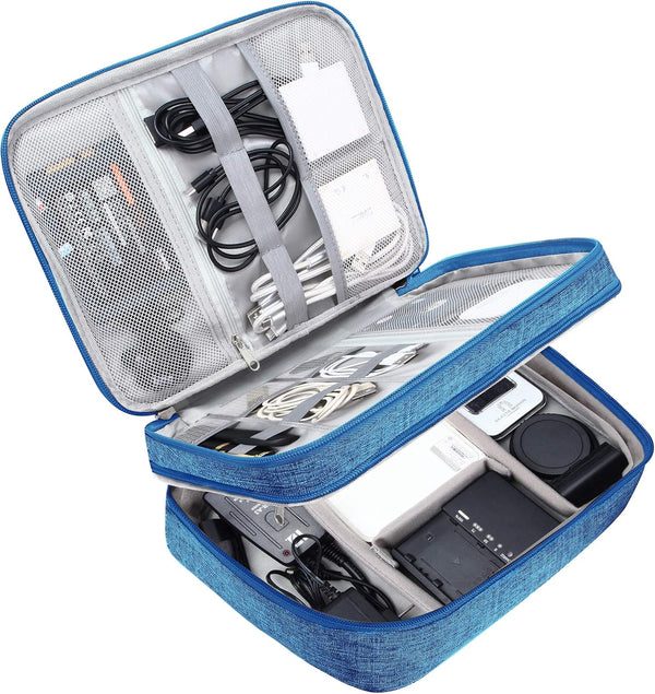 SELLYFELLY Electronic Bag Travel Cable Accessories Bag Waterproof Double Layer Electronics Organizer