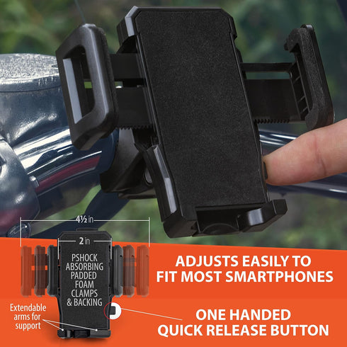 Diamond Plate Adjustable Phone Mount for Motorcycle/Bicycle
