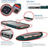 Dockem Wallet Case for iPhone 11 - Built-in Metal Plate for Magnetic Mounting & 2 Card Holders, Green & Grey