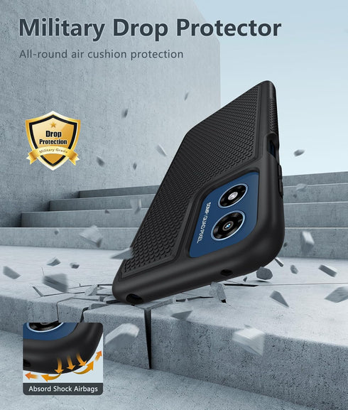 FNTCASE Motorola Moto G-Play-2024 Case: Heavy Duty Shockproof Rugged Dual Layer Cell Phone Cover with Non Slip Textured