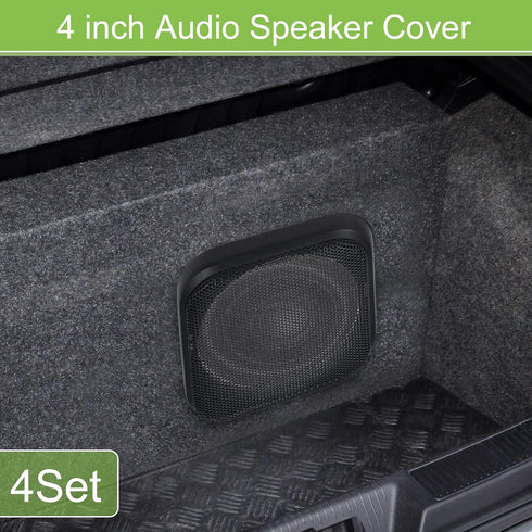 ACROPIX Universal 4" Car Speaker Grills Cover Mesh Square 4 Inch Audio Speaker Subwoofer Guard Protector Case with Mounting Screws ABS Black - Pack of 4