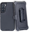 WallSkiN Heavy Duty Case for Galaxy S24 (6.2") Military Grade Drop Protection, Black/Black Holster with Clip Stand