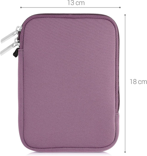 kwmobile 6" Neoprene e-Reader Pouch Size eReader - Universal eBook Sleeve Case with Zipper - Lavender