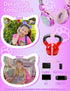Unicorn Kids Pom Headphones with Mic, 85DB Limit, Shareport, HD Stereo Wired, Hot Purple, Perfect Travel Gift for Girls.