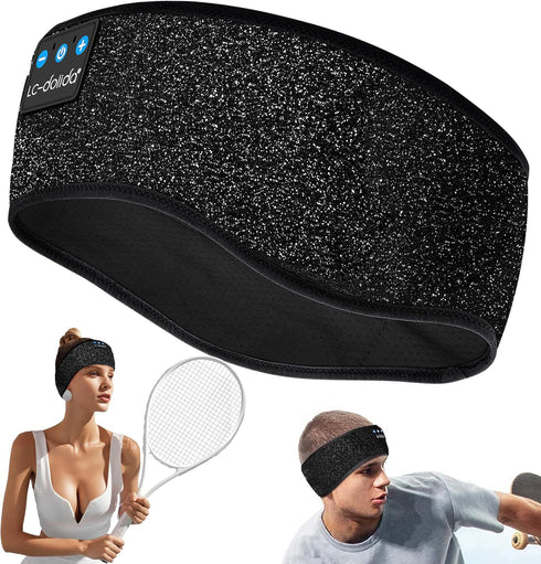 Bluetooth Headphones Headband, Reflective Black Wireless Over Ear for Night Cycling, Jogging, Hiking
