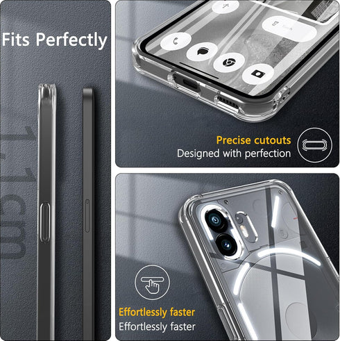 Nothing Phone 2 Case by Hensinple: Slim, Shockproof, Military Grade, Anti-Yellowing, with Tempered Glass Screen