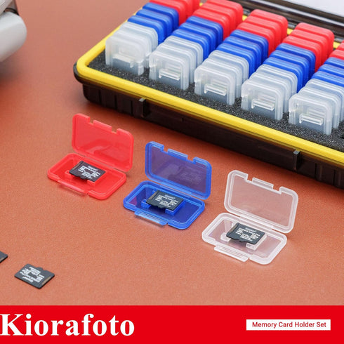 Dual Protect Micro SD Card Case - Water-Resistant Anti-Shock Organizer with 54 PCS Clear Memory Card Holders