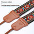 Padwa Lifestyle Red Vintage Embroidered Camera Strap, 2" Wide Cowhide, Adjustable for DSLR Cameras