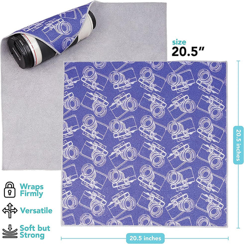 Foto&Tech Flexible Magic Cloth Wrapper, Anti-Scratch Camera Lens Book Wrap Travel Case for DSLR, Laptop, Smartphone