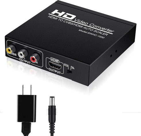 HDMI to RCA and HDMI Adapter Converter - NEWCARE HDMI to HDMI+3RCA CVBS AV Composite Video Audio Adapter