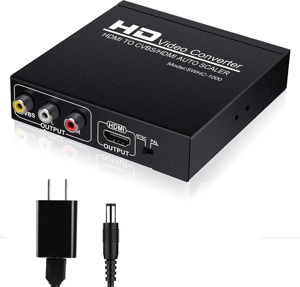 HDMI to RCA and HDMI Adapter Converter - NEWCARE HDMI to HDMI+3RCA CVBS AV Composite Video Audio Adapter