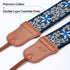 Padwa Lifestyle Camera Strap - 2" Cowhide Leather Head Ends Cotton Straps for Photographers, Adjustable Neck & Crossbody
