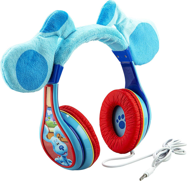 eKids Blues Clues Headphones for Kids, Wired Headphones for School, Home or Travel, Tangle Free Toddler Headphones with