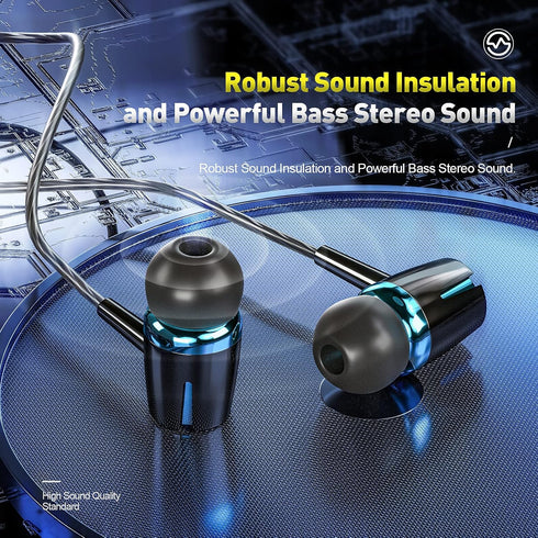 Rayleigh Wired Earbuds 5 Pack, Earbuds Headphones with Microphone, Earphones with Heavy Bass Stereo Noise Blocking, Compatible with iPhone, with iPad and Android Devices, MP3, Fits All 3.5mm Devices