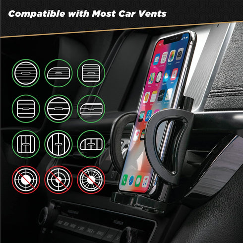 Scosche IHW10-SP1 4-in-1 Car Phone Holder - Black, Suction Cup for Windshield, Dashboard, Vent, Cup Mount