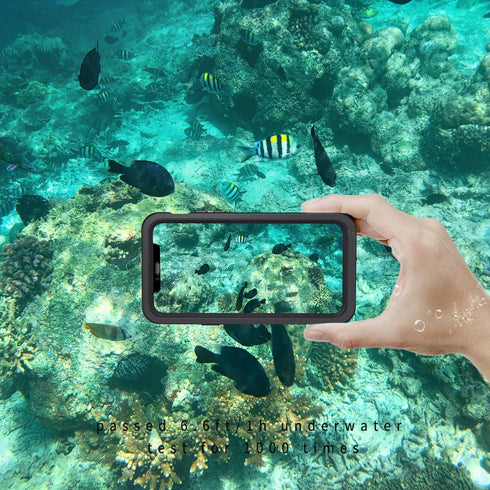 Lanhiem iPhone 11 Pro Max Case, IP68 Waterproof Dustproof with Built-in Screen Protector, Heavy Duty Clear Back